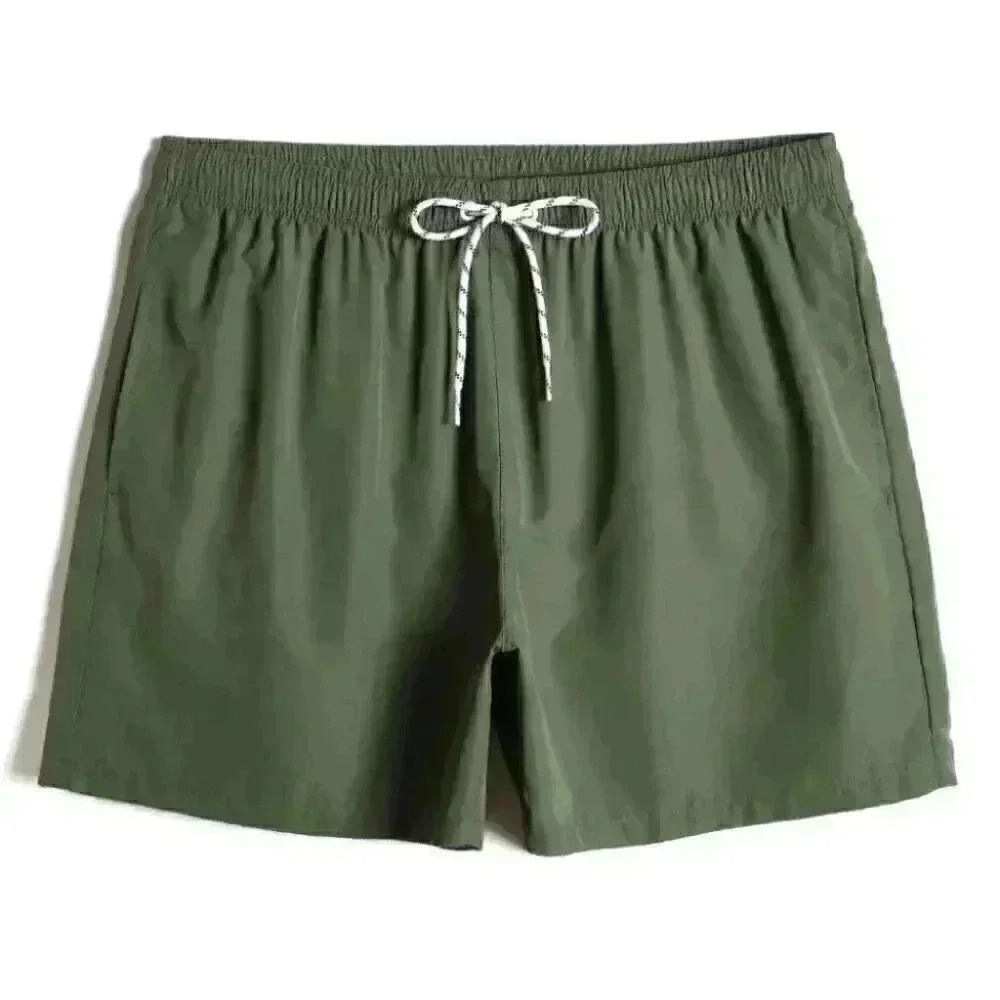 Army Green Vacation Style Men's Swim Trunks